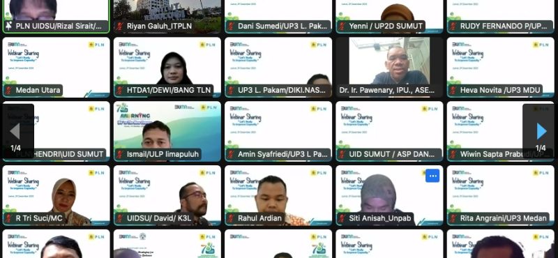 Peserta Webinar Sharing PLN UIW Sumatera Utara. Dok. Istimewa