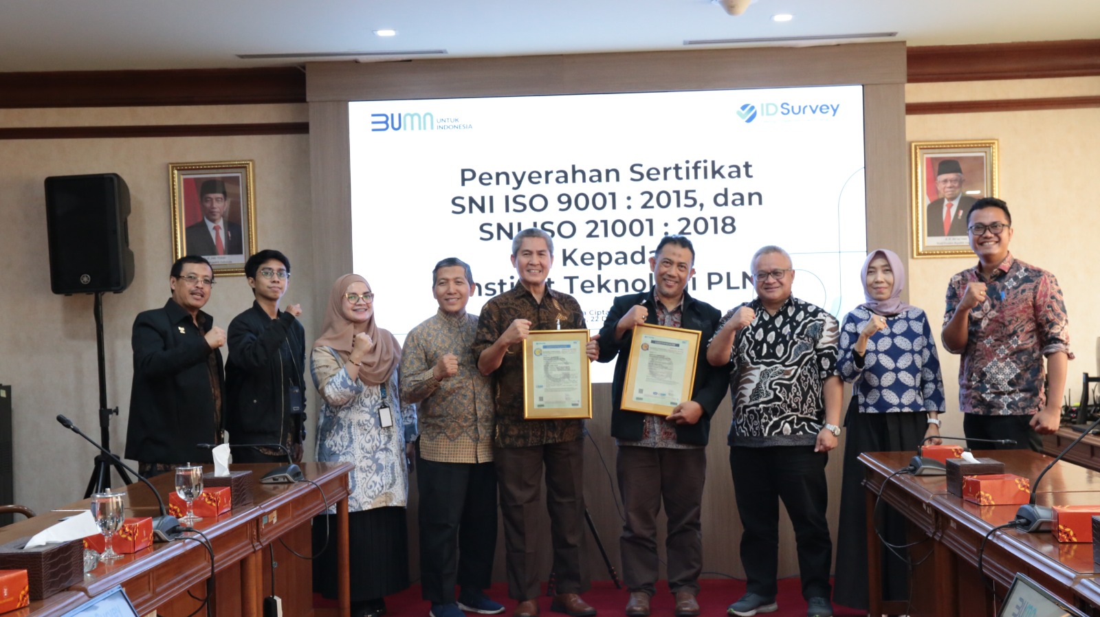 Raih Terima Sertifikat ISO 9001:2015 dan 21001:2018 dari PT Sucofindo, ITPLN Komit Jadi Applied University